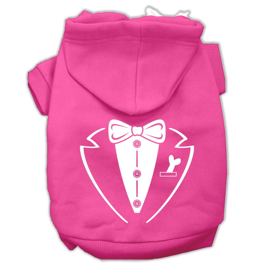 Tuxedo Screen Print Pet Hoodies Bright Pink Size Med (12)
