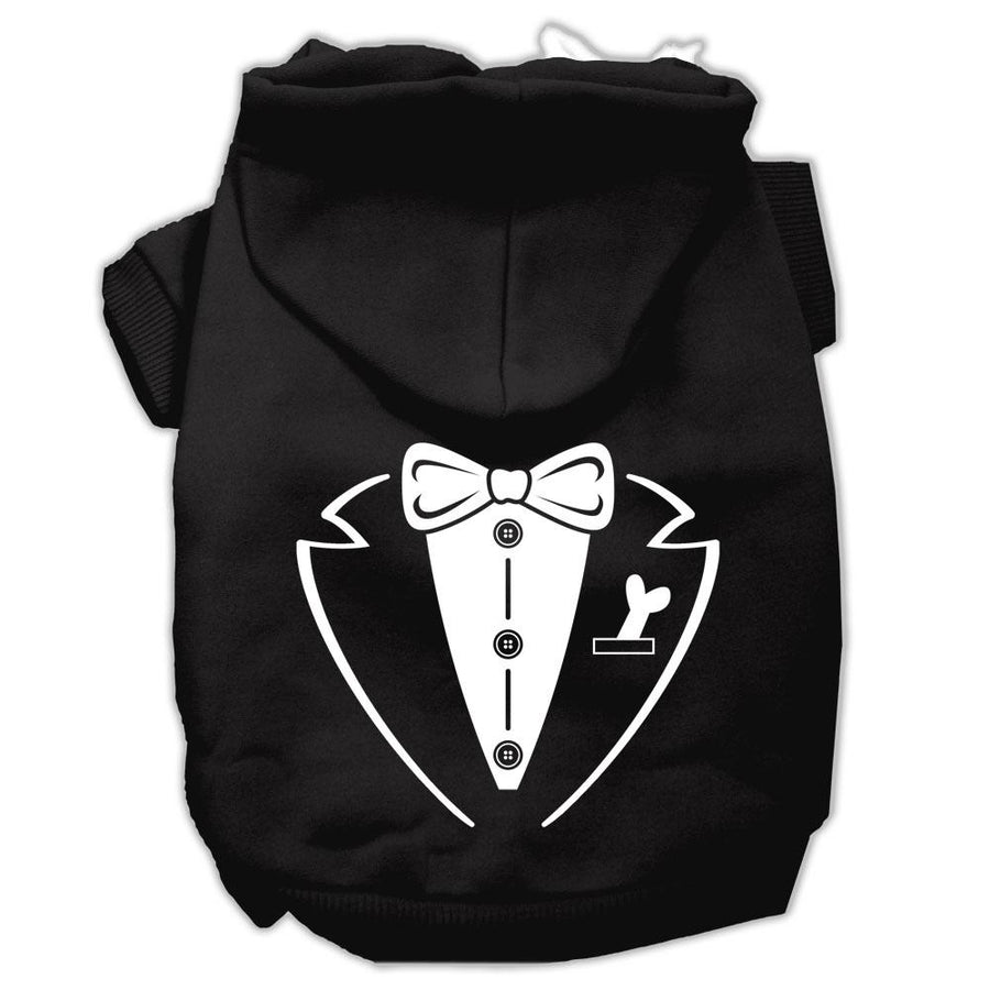 Tuxedo Screen Print Pet Hoodies Black Size Xl (16)