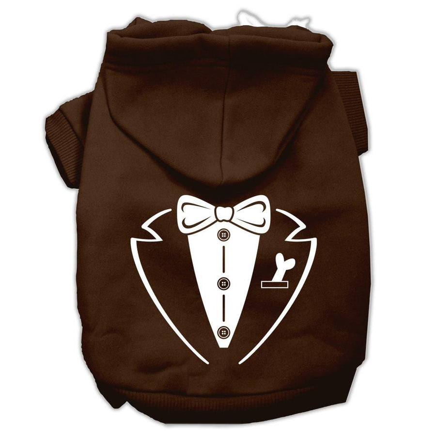 Tuxedo Screen Print Pet Hoodies Brown Size Xl (16)