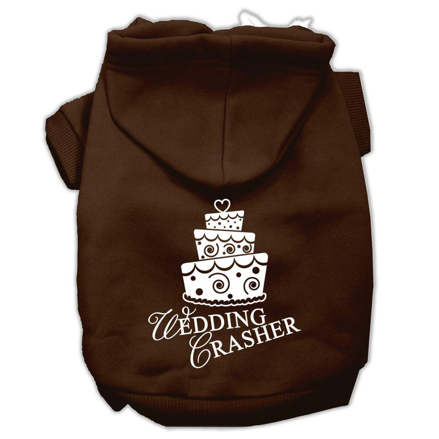 Wedding Crasher Screen Print Pet Hoodies Brown Size Xs (8)