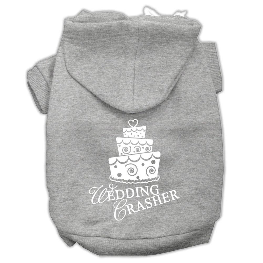 Wedding Crasher Screen Print Pet Hoodies Grey Size Xs (8)
