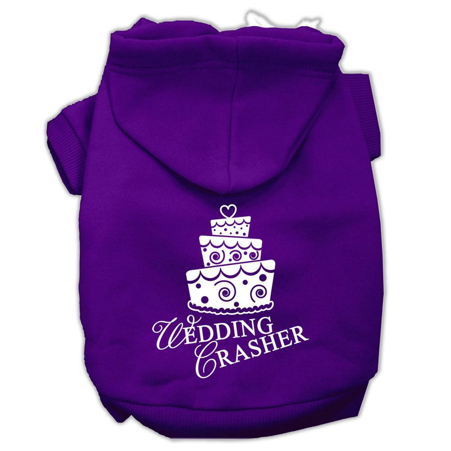 Wedding Crasher Screen Print Pet Hoodies Purple Size Xs (8)