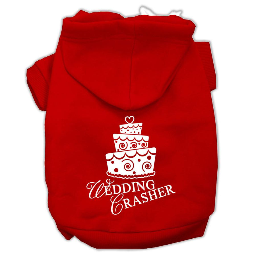 Wedding Crasher Screen Print Pet Hoodies Red Size Xs (8)