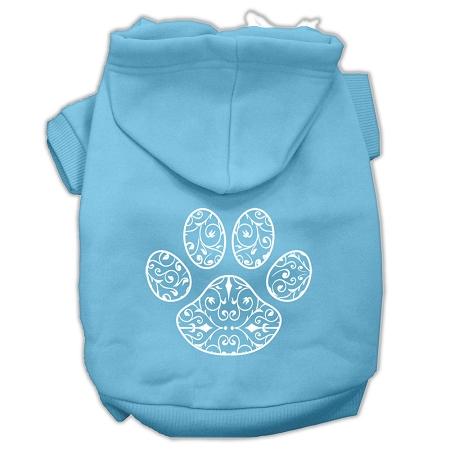 Henna Paw Screen Print Pet Hoodies Baby Blue Size Xl (16)