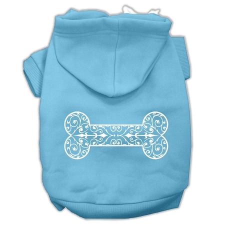 Henna Bone Screen Print Pet Hoodies Baby Blue Size Xxl (18)