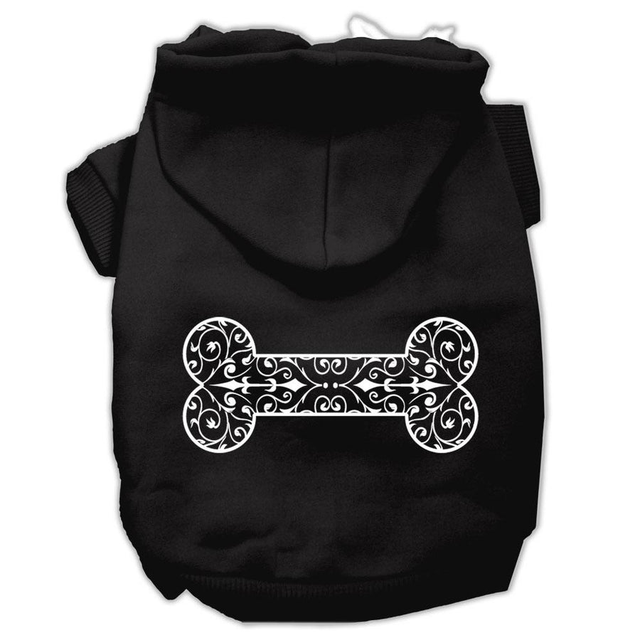 Henna Bone Screen Print Pet Hoodies Black Size Xxxl (20)