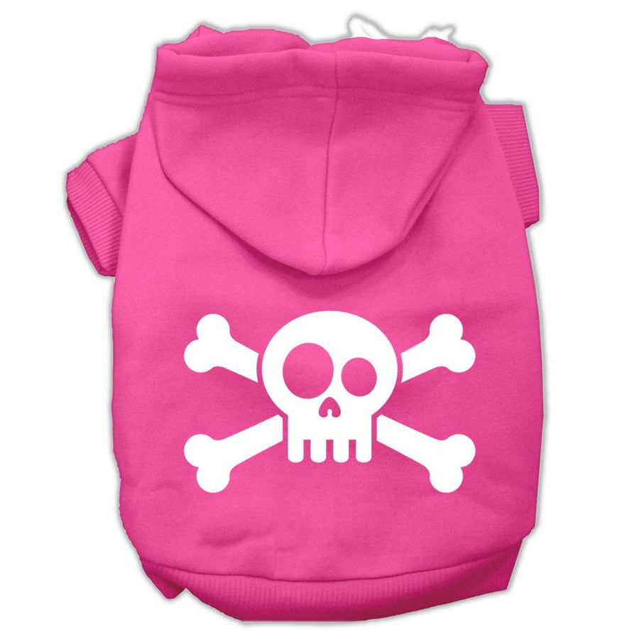 Skull Crossbone Screen Print Pet Hoodies Bright Pink Size Xs (8)