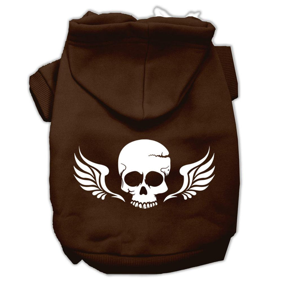 Skull Wings Screen Print Pet Hoodies Brown Size Xxxl (20)