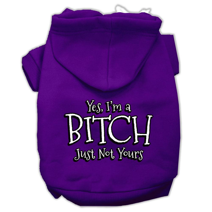 Yes Im A Bitch Just Not Yours Screen Print Pet Hoodies Purple Size Xxl (18)