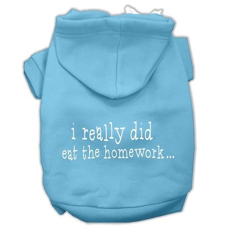 I Really Did Eat The Homework Screen Print Pet Hoodies Baby Blue Size Xl (16)