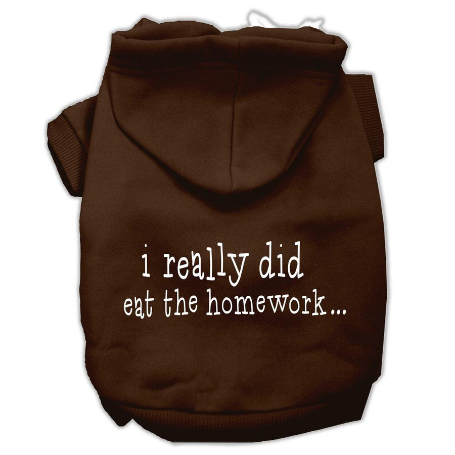 I Really Did Eat The Homework Screen Print Pet Hoodies Brown Size Xxxl(20)