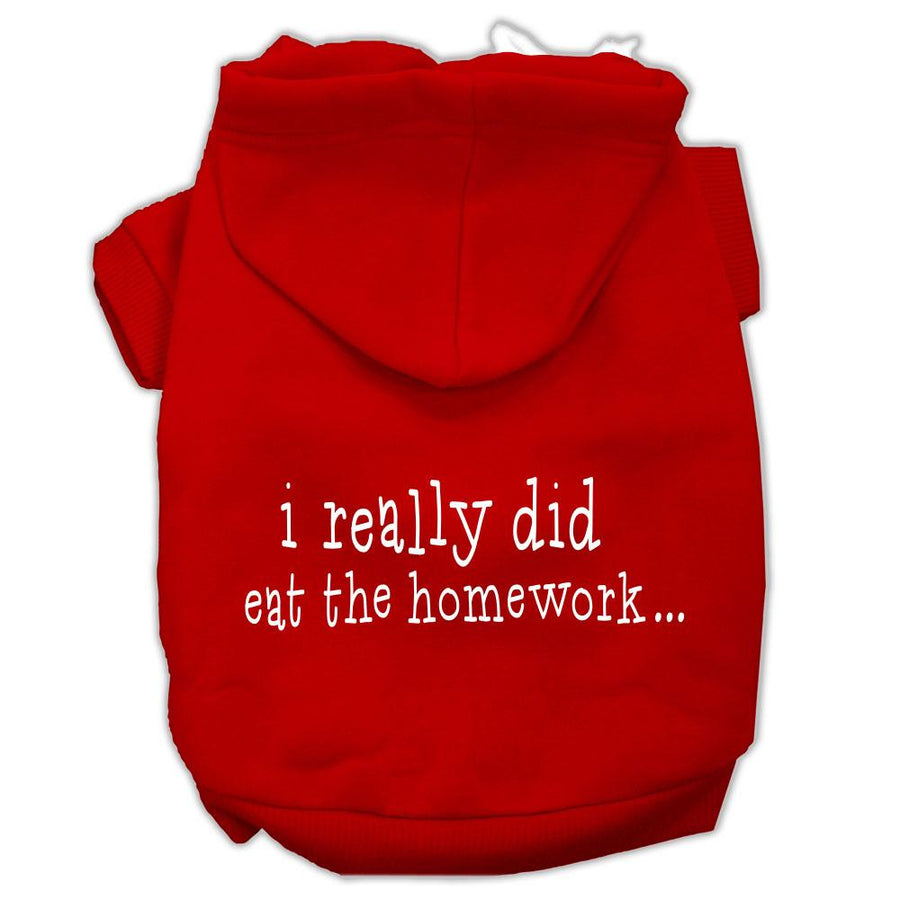 I Really Did Eat The Homework Screen Print Pet Hoodies Red Size Xxxl(20)