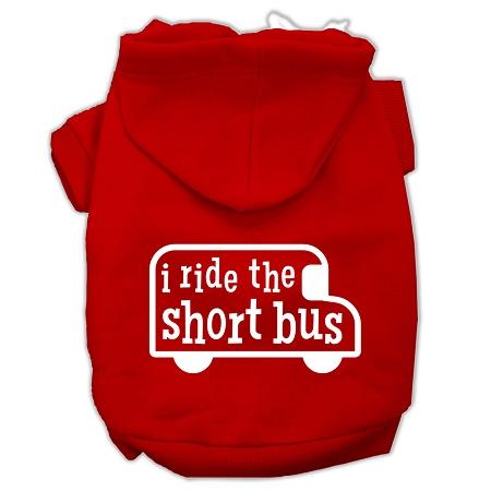 I Ride The Short Bus Screen Print Pet Hoodies Red Size S (10)