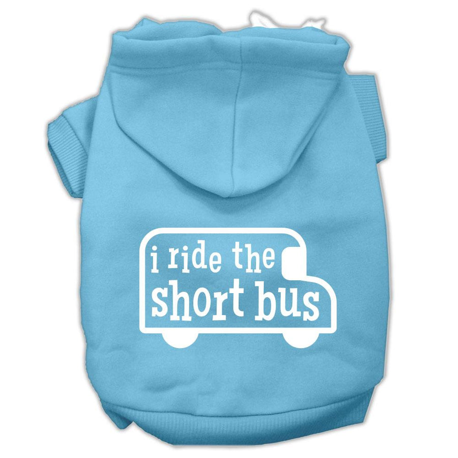 I Ride The Short Bus Screen Print Pet Hoodies Baby Blue Size Xxl (18)
