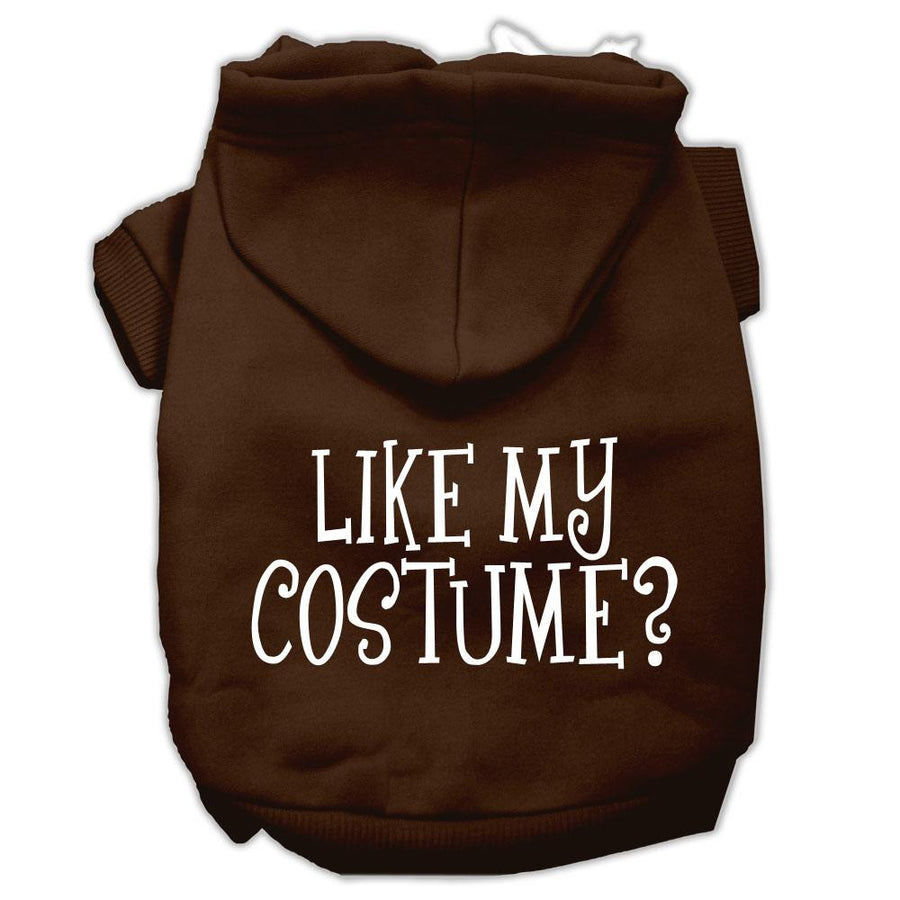 Like My Costume? Screen Print Pet Hoodies Brown Size Med (12)