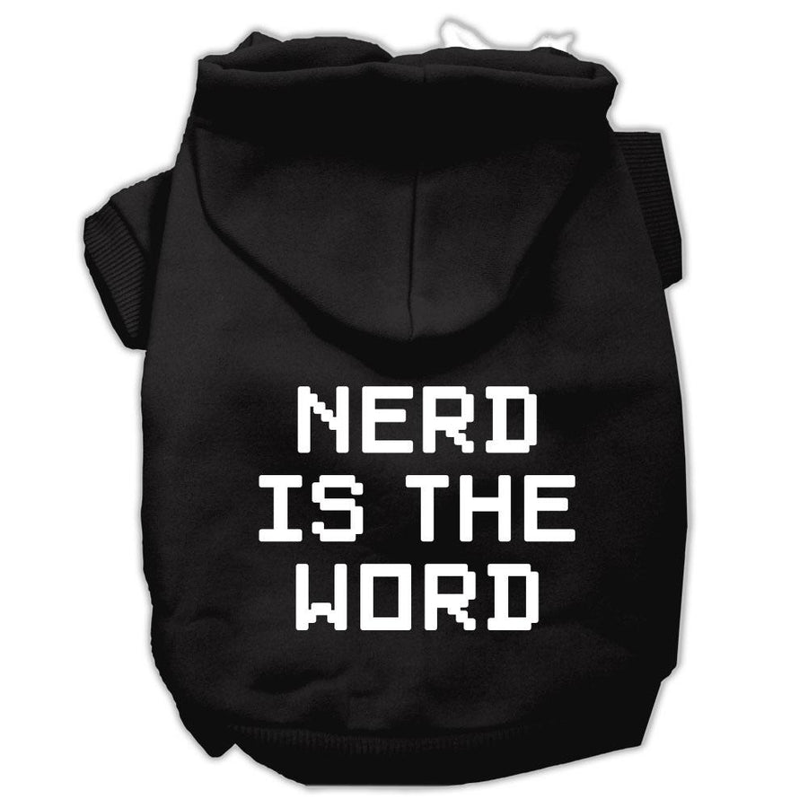 Nerd Is The Word Screen Print Pet Hoodies Black Size Xl (16)