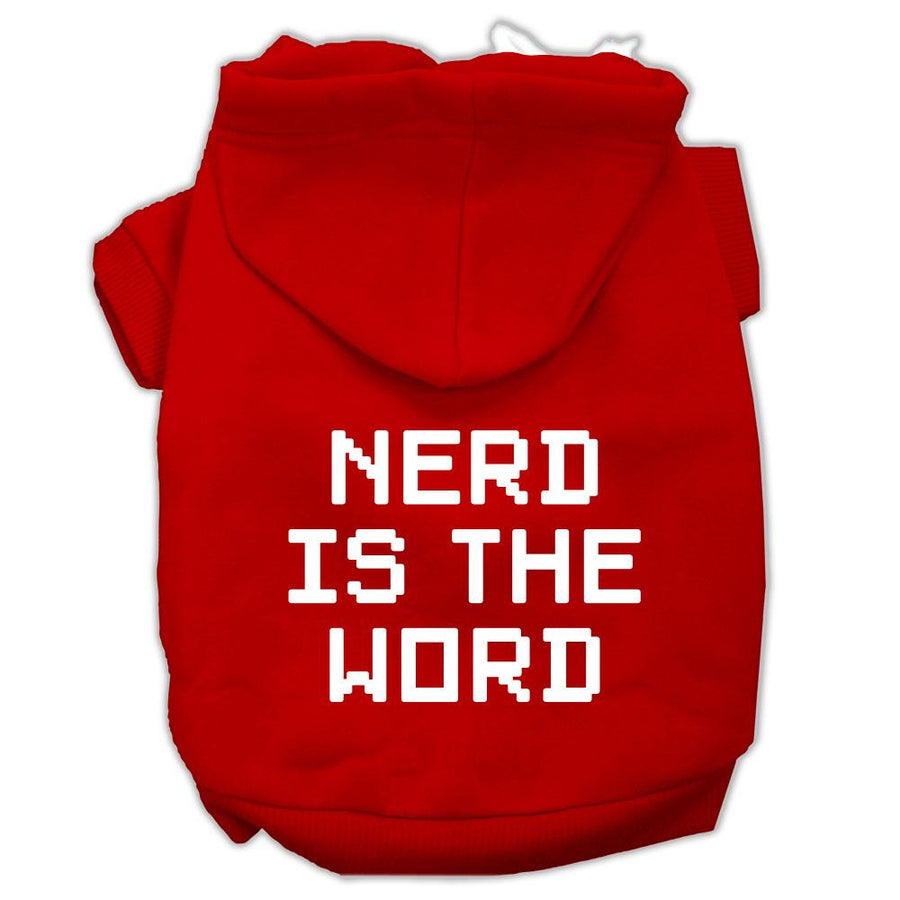 Nerd Is The Word Screen Print Pet Hoodies Red Size Xl (16)
