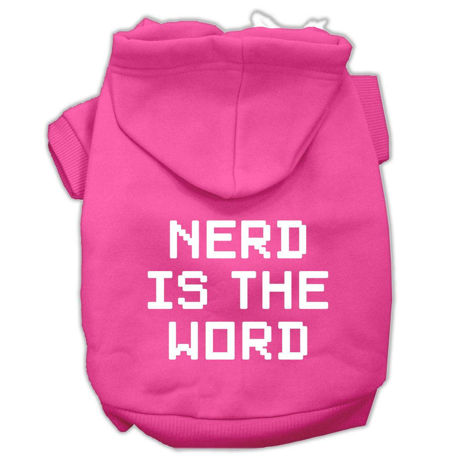 Nerd Is The Word Screen Print Pet Hoodies Bright Pink Size Xxxl(20)