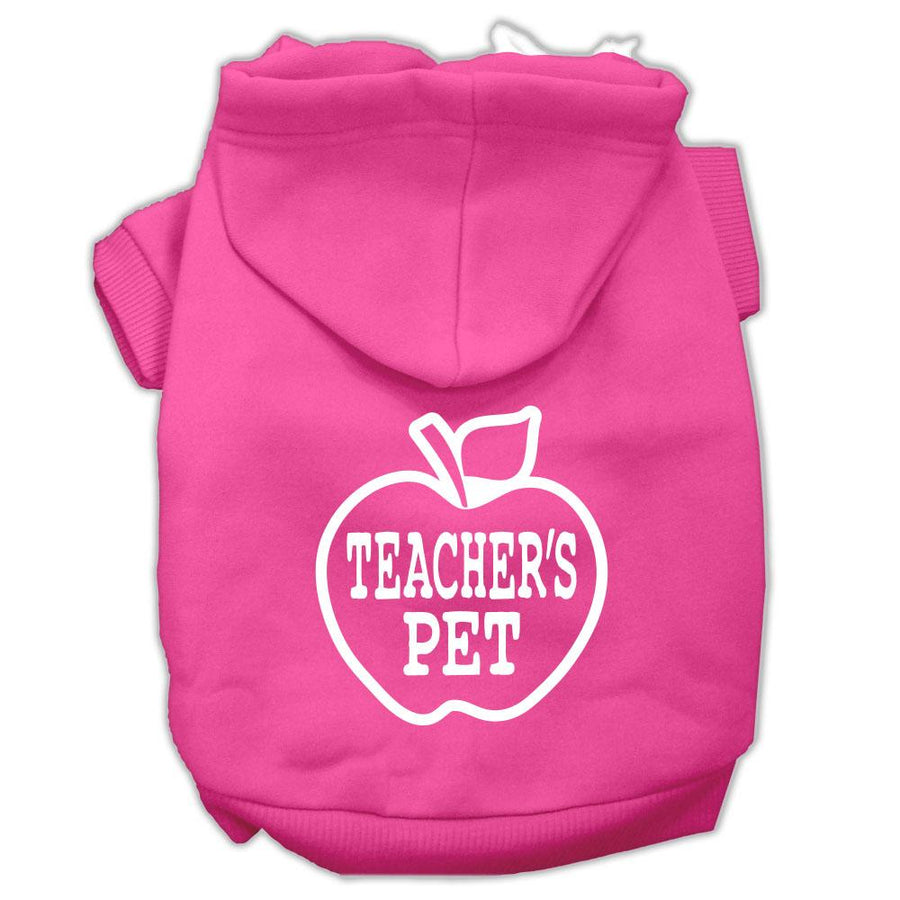 Teachers Pet Screen Print Pet Hoodies Bright Pink Size Xs (8)