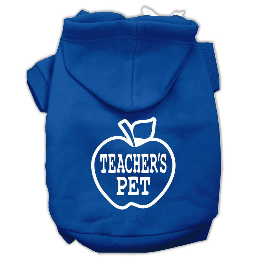 Teachers Pet Screen Print Pet Hoodies Blue Size Xxl (18)