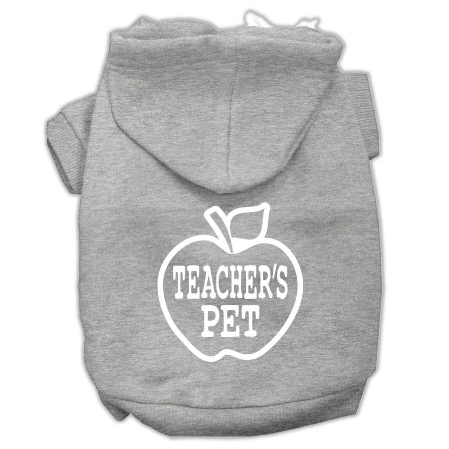 Teachers Pet Screen Print Pet Hoodies Grey Size Xxl (18)