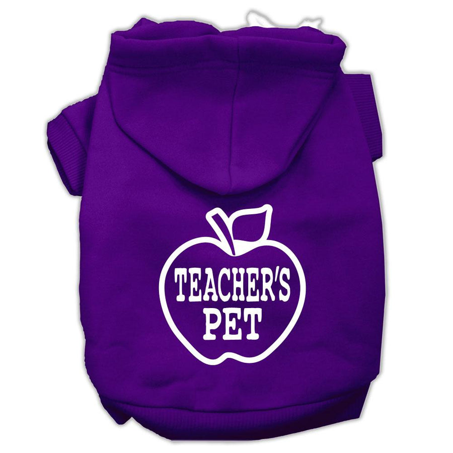 Teachers Pet Screen Print Pet Hoodies Purple Size Xxl (18)