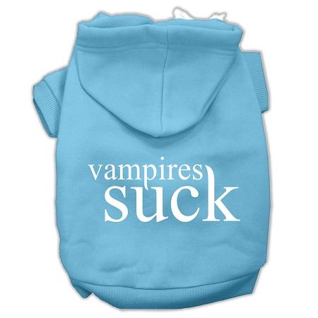 Vampires Suck Screen Print Pet Hoodies Baby Blue Size Xxl (18)