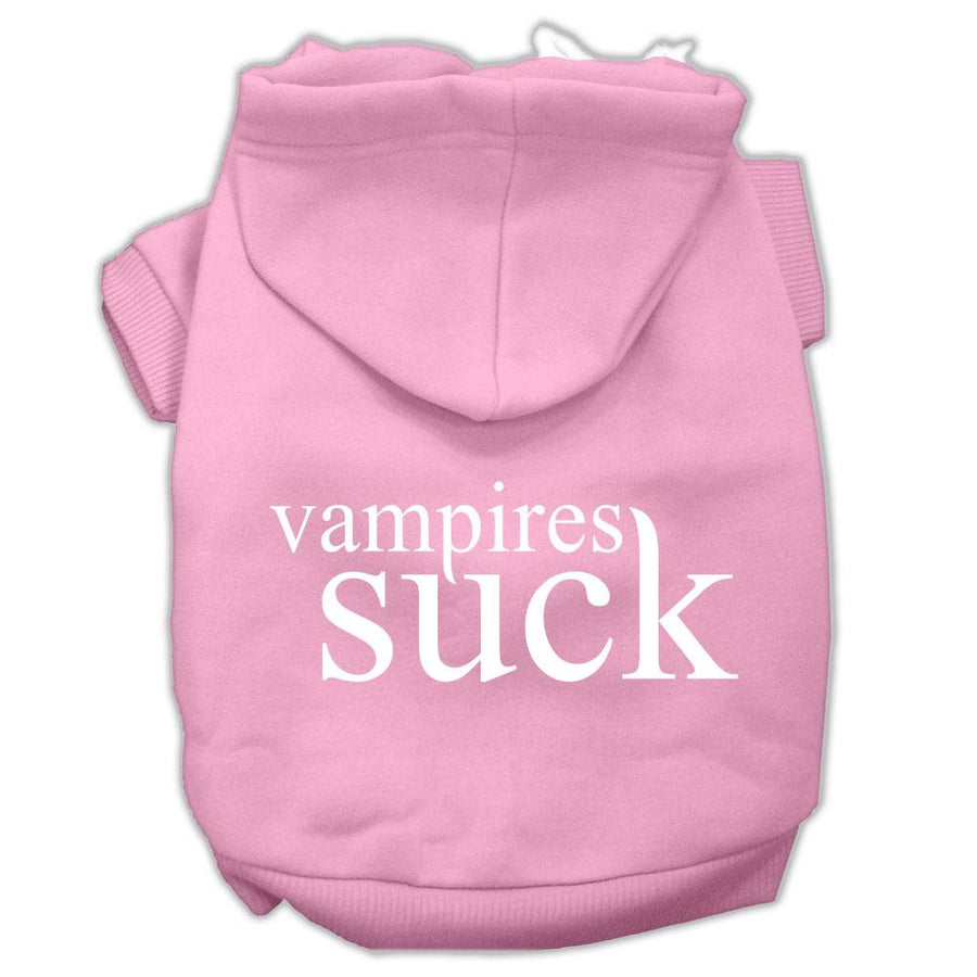 Vampires Suck Screen Print Pet Hoodies Light Pink Size Xxl (18)