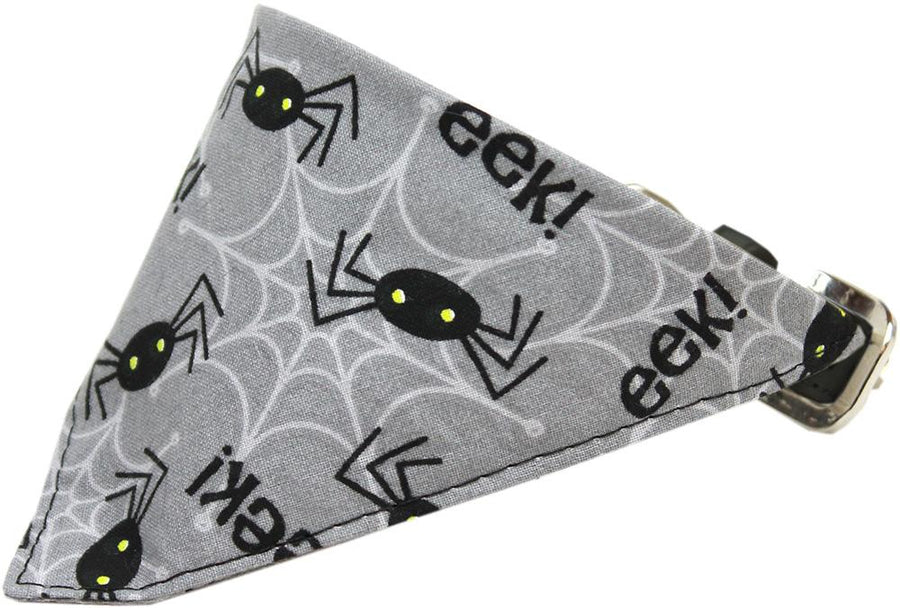 Spiders Bandana Pet Collar Black Size 20