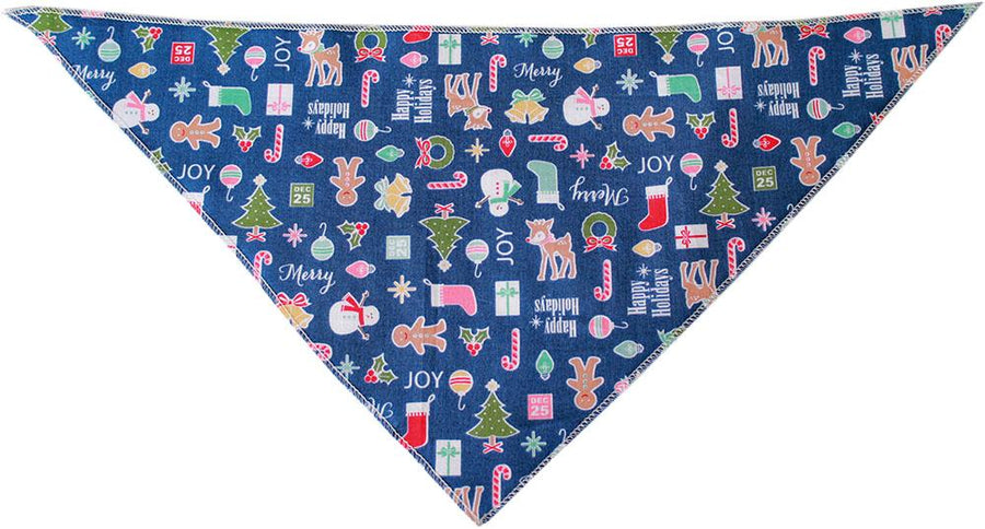 Holiday Mix Tie-on Pet Bandana Size Small