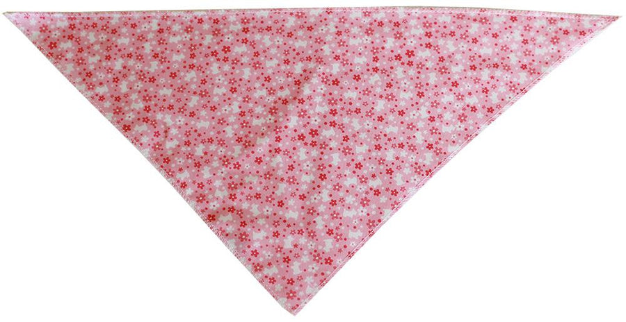 Pink Scottie Tie-on Pet Bandana Size Large
