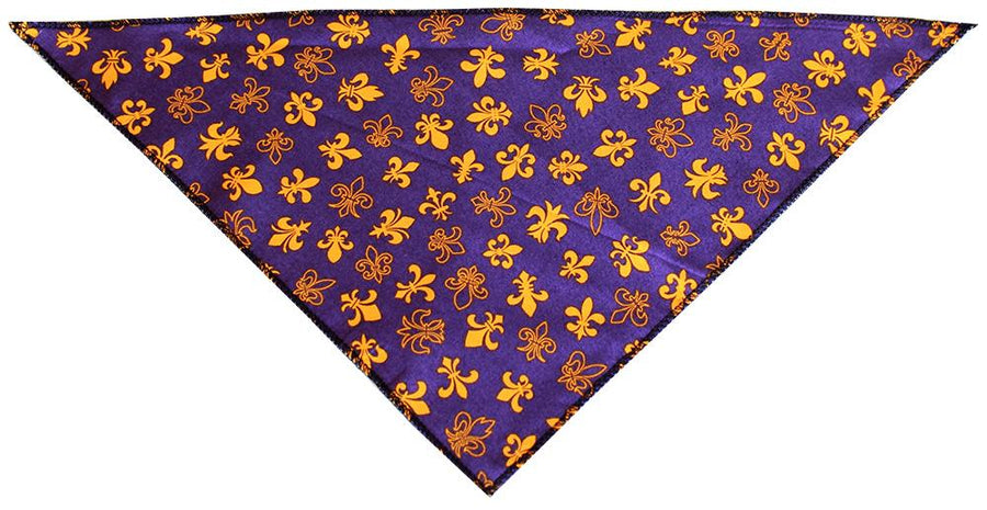 Purple Fleur De Lis Tie-on Pet Bandana Size Large