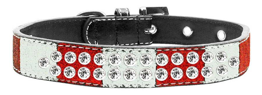 Clear Jewel Two Row Candy Cane Ice Cream Collar Size 18