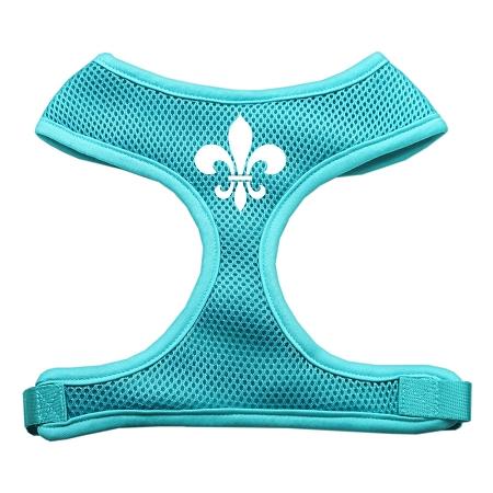 Fleur De Lis Design Soft Mesh Harnesses Aqua Small