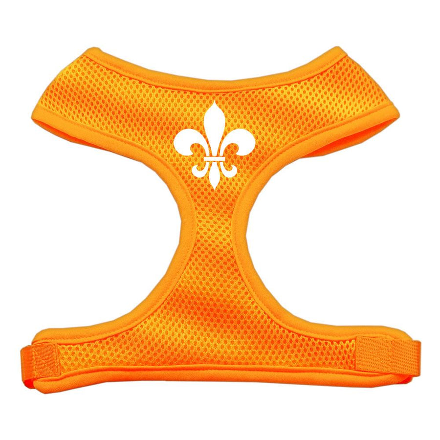 Fleur De Lis Design Soft Mesh Harnesses Orange Small