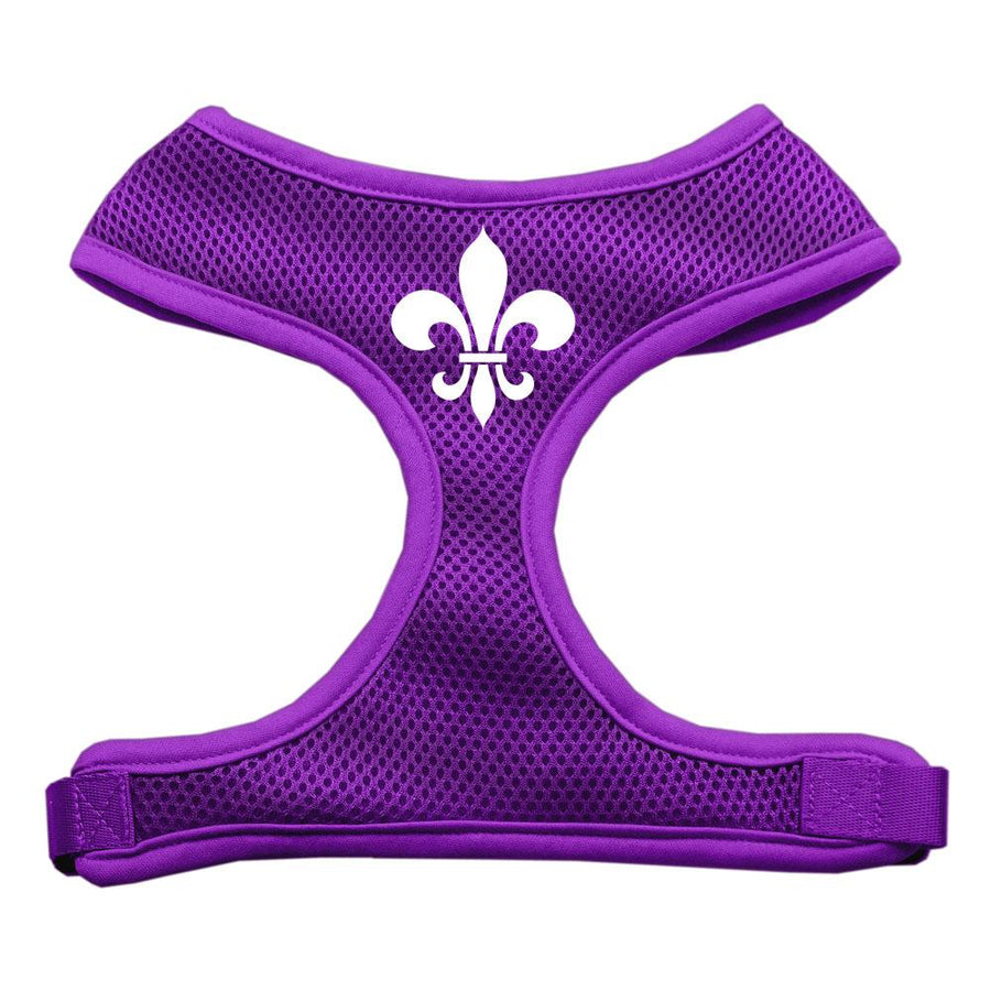 Fleur De Lis Design Soft Mesh Harnesses Purple Small
