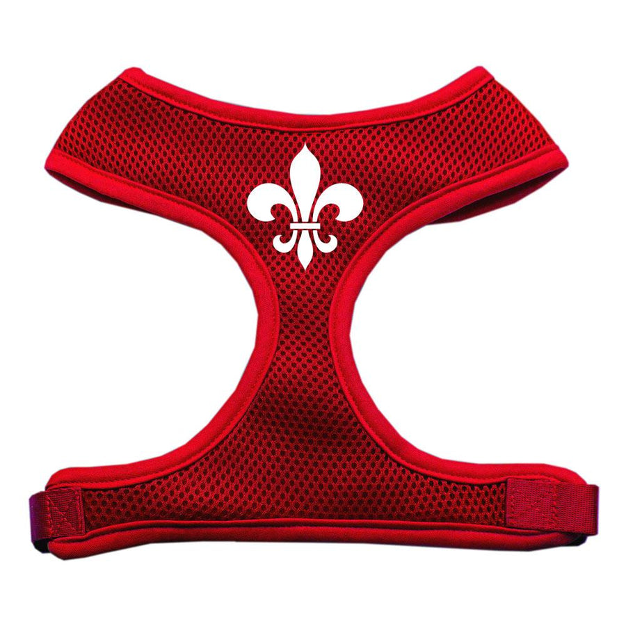 Fleur De Lis Design Soft Mesh Harnesses Red Small