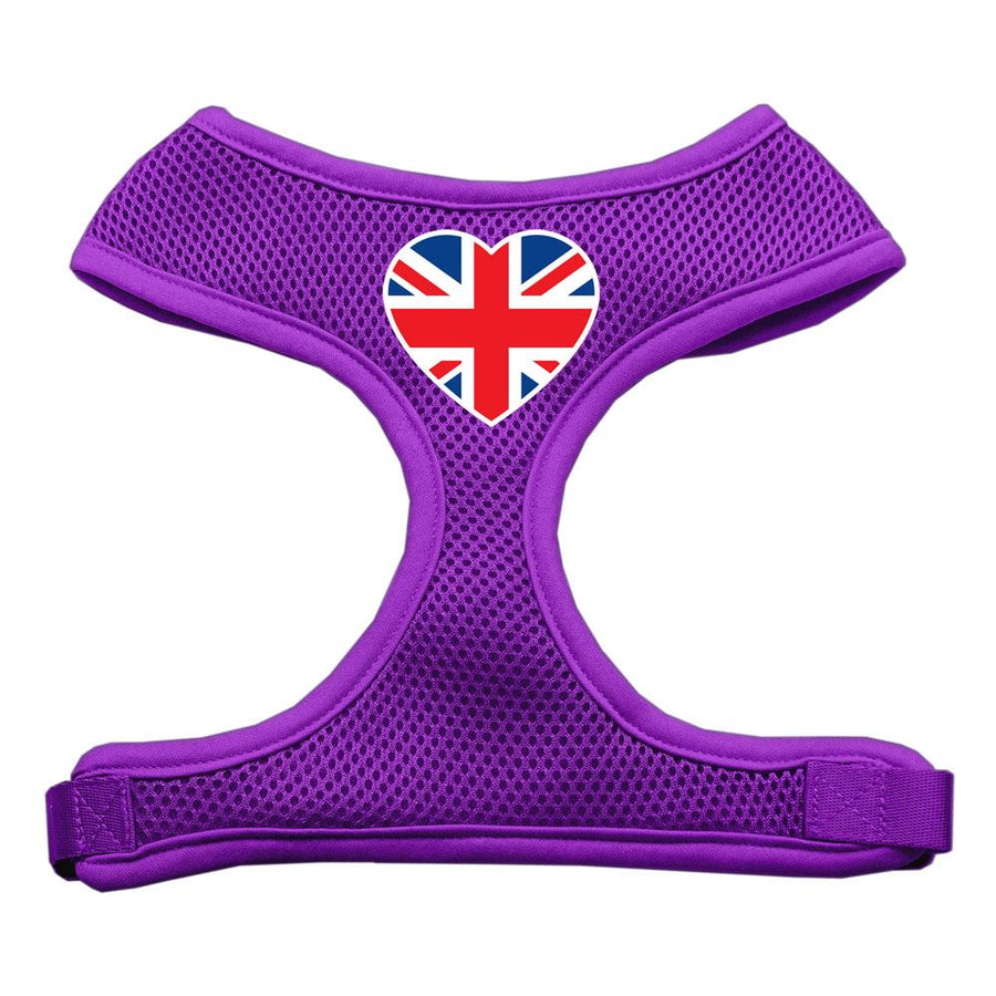 Heart Flag Uk Screen Print Soft Mesh Harness Purple Large