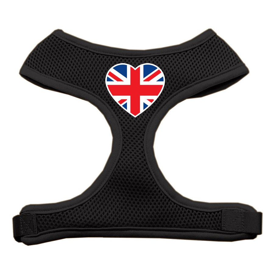 Heart Flag Uk Screen Print Soft Mesh Harness Black Medium