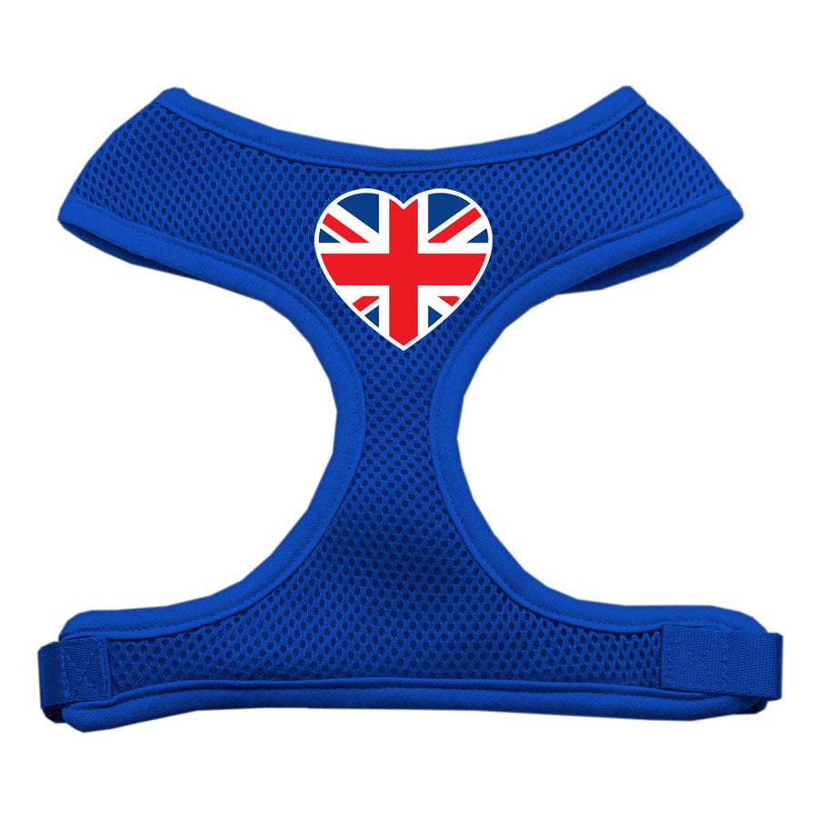 Heart Flag Uk Screen Print Soft Mesh Harness Blue Medium