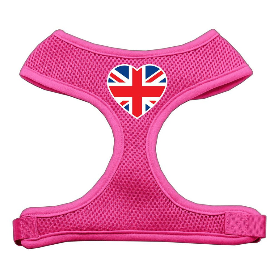 Heart Flag Uk Screen Print Soft Mesh Harness Pink Medium