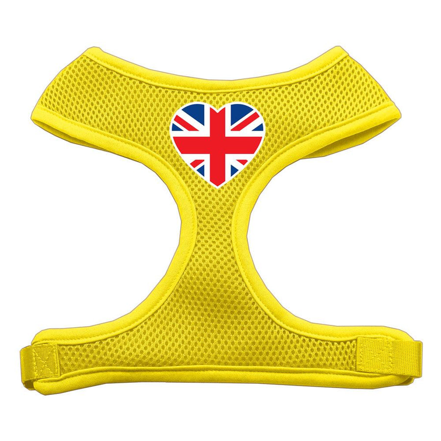 Heart Flag Uk Screen Print Soft Mesh Harness Yellow Medium