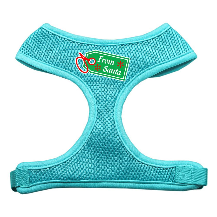 From Santa Tag Screen Print Mesh Harness Aqua Large