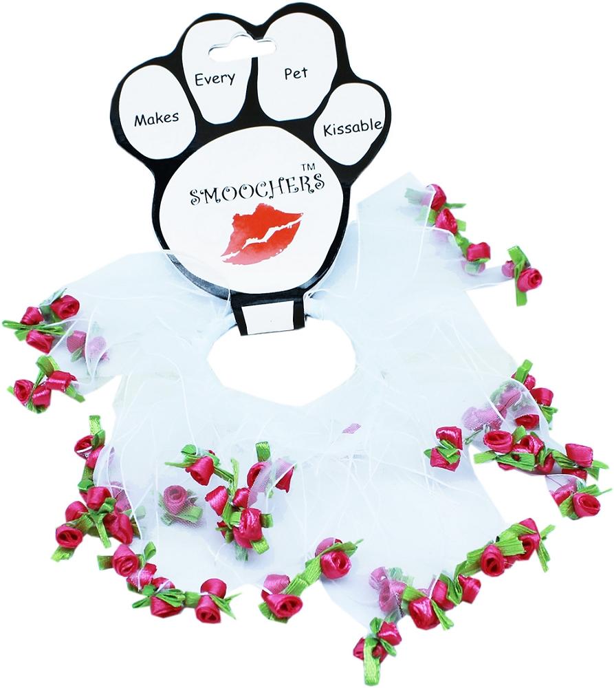 Rose Smoocher White With Bright Pink Roses Size Small