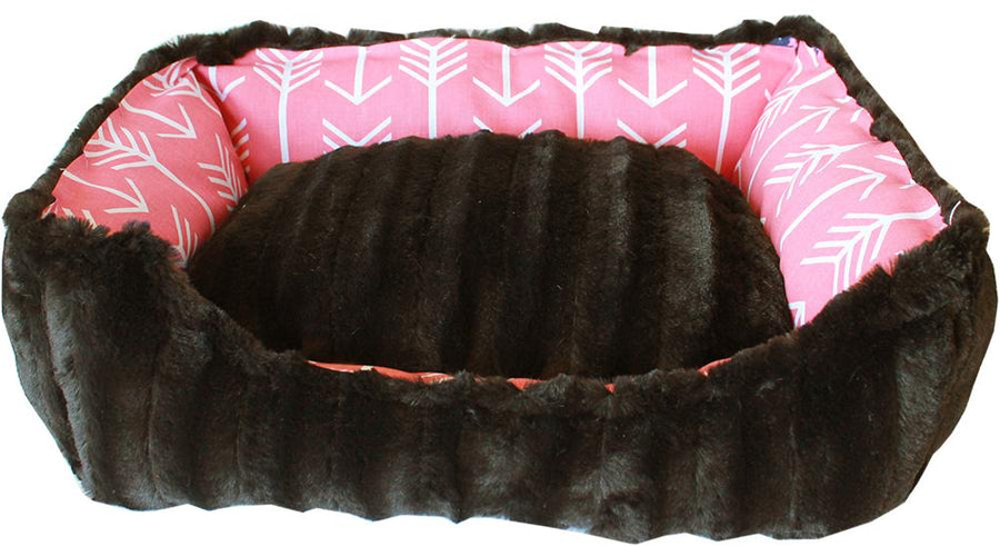 Reversible Bumper Dog Bed Coral Arrow Medium