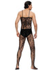 Crotchless Floral Fishnet Bodystocking For Men