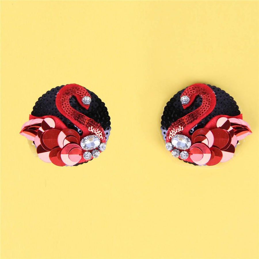 High Grade Decorative Beaded Rhinestone Sequins Swan Lover Nipple Covers