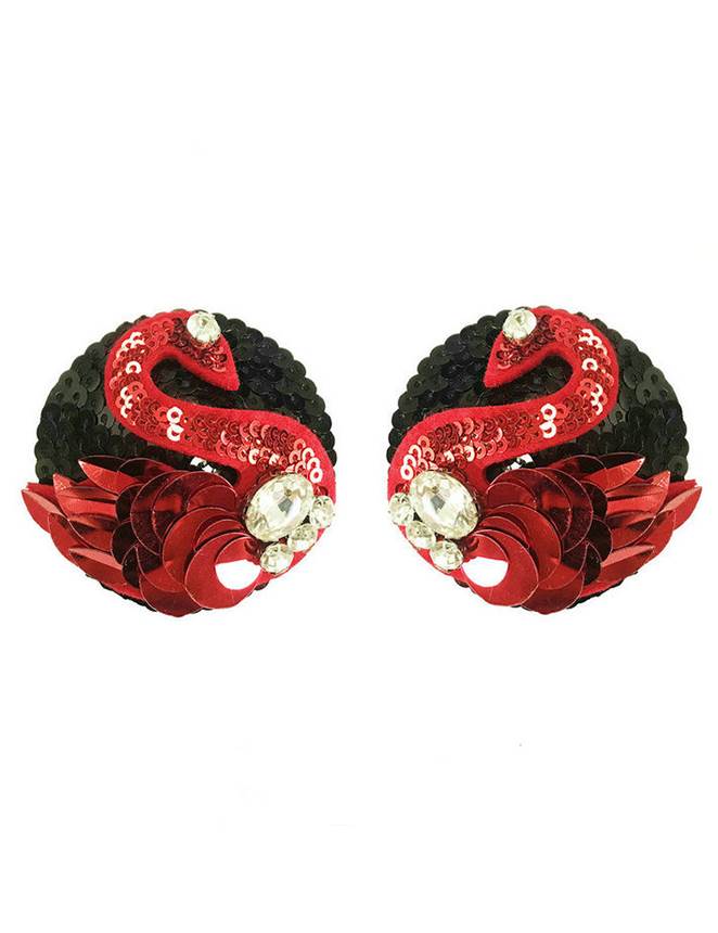 High Grade Decorative Beaded Rhinestone Sequins Swan Lover Nipple Covers