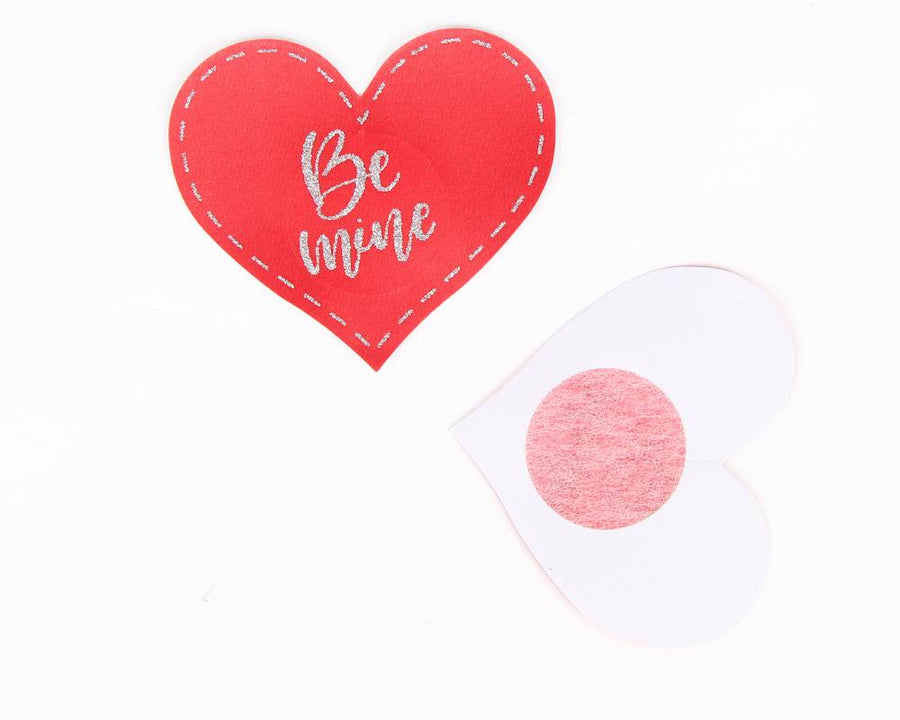 Red Glitter Heart-shaped Nipple Cover
