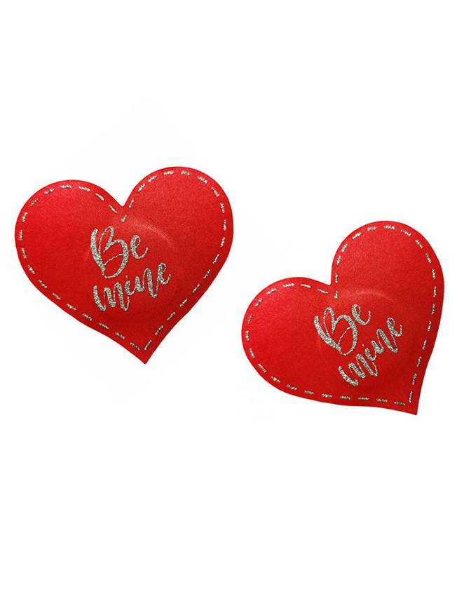 Red Glitter Heart-shaped Nipple Cover